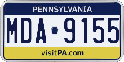 PA license plate MDA9155