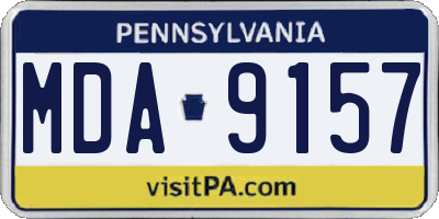 PA license plate MDA9157