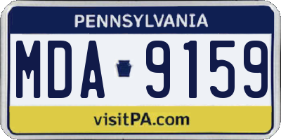 PA license plate MDA9159