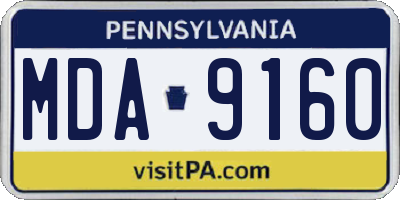 PA license plate MDA9160