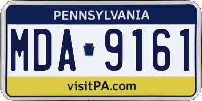 PA license plate MDA9161