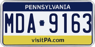 PA license plate MDA9163