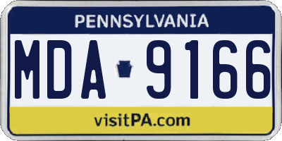 PA license plate MDA9166
