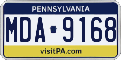 PA license plate MDA9168