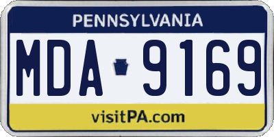 PA license plate MDA9169