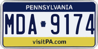 PA license plate MDA9174
