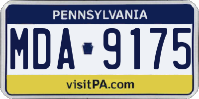 PA license plate MDA9175