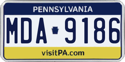 PA license plate MDA9186