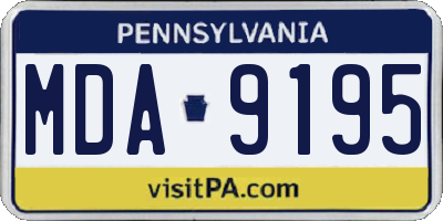 PA license plate MDA9195