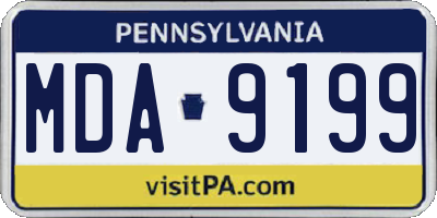 PA license plate MDA9199