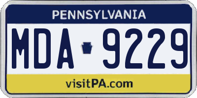 PA license plate MDA9229