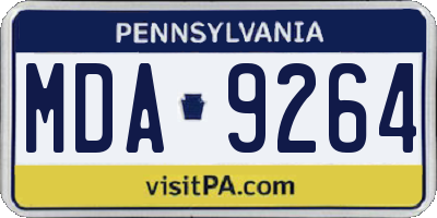 PA license plate MDA9264
