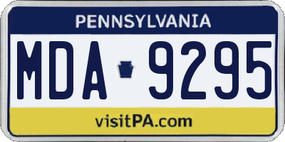 PA license plate MDA9295