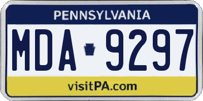 PA license plate MDA9297