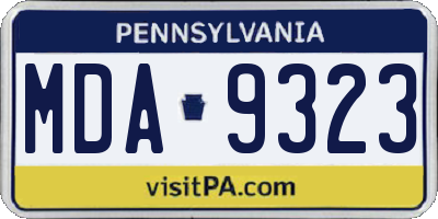 PA license plate MDA9323