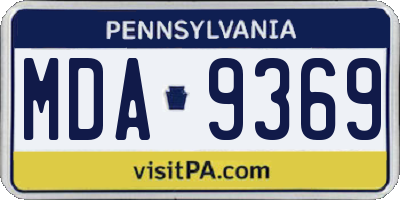 PA license plate MDA9369