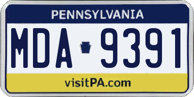 PA license plate MDA9391