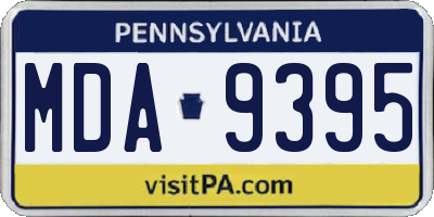 PA license plate MDA9395