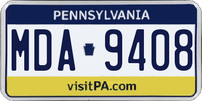 PA license plate MDA9408