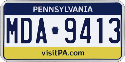 PA license plate MDA9413