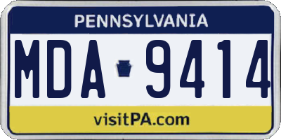 PA license plate MDA9414