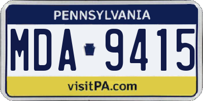 PA license plate MDA9415