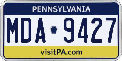 PA license plate MDA9427