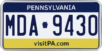 PA license plate MDA9430
