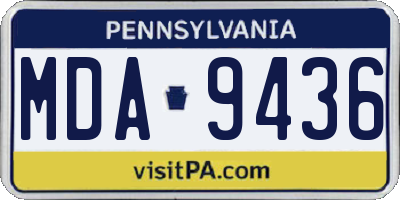 PA license plate MDA9436