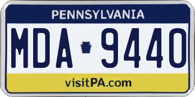 PA license plate MDA9440
