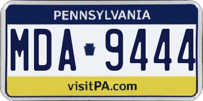 PA license plate MDA9444
