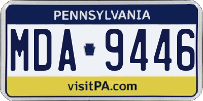 PA license plate MDA9446