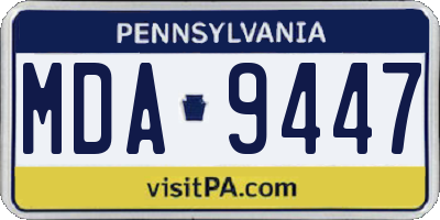 PA license plate MDA9447