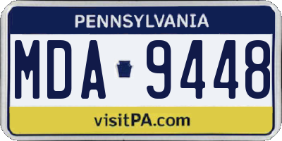 PA license plate MDA9448