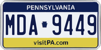 PA license plate MDA9449