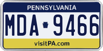 PA license plate MDA9466