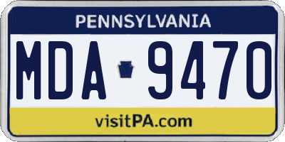 PA license plate MDA9470