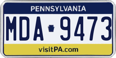 PA license plate MDA9473