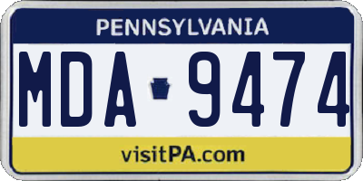 PA license plate MDA9474