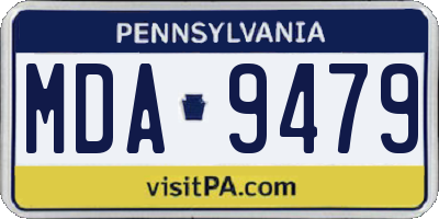 PA license plate MDA9479