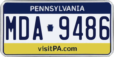 PA license plate MDA9486