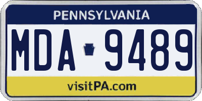 PA license plate MDA9489