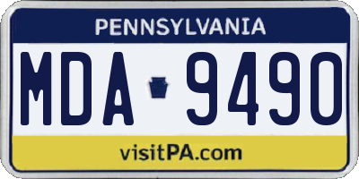 PA license plate MDA9490