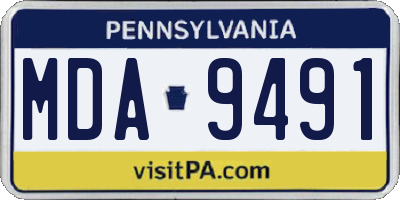 PA license plate MDA9491