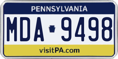 PA license plate MDA9498