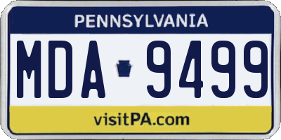PA license plate MDA9499