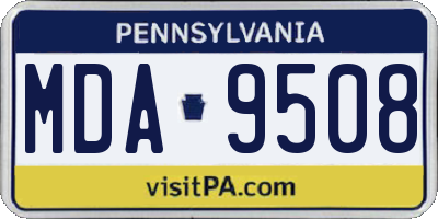 PA license plate MDA9508