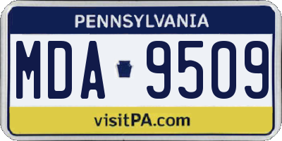 PA license plate MDA9509
