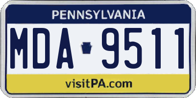 PA license plate MDA9511