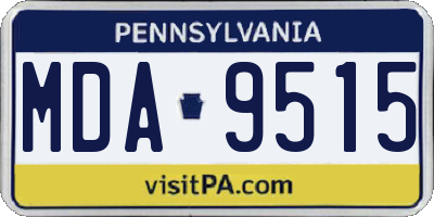 PA license plate MDA9515